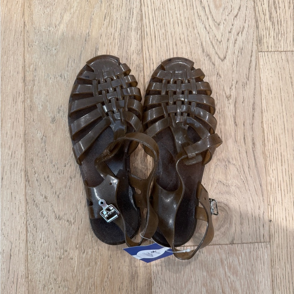 Brown Fisherman Jelly Sandals